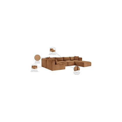 Shaggy Saddle Corduroy Performance Fabric Modular Sectional