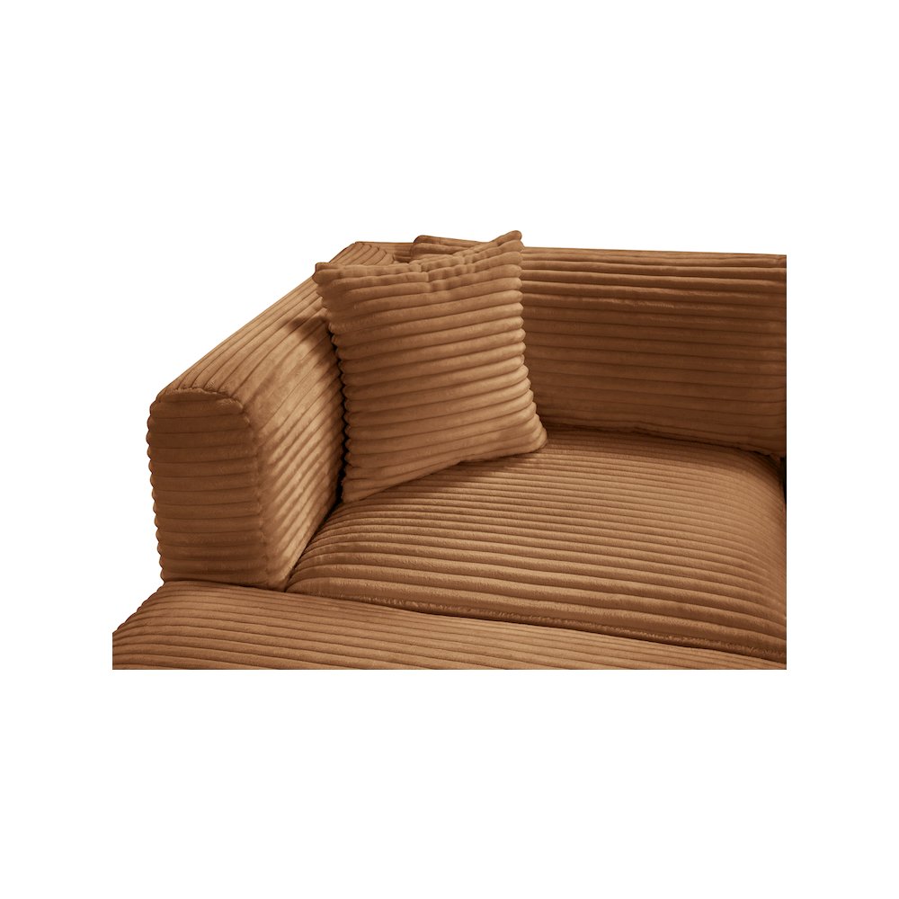 Shaggy Saddle Corduroy Performance Fabric Modular Sectional