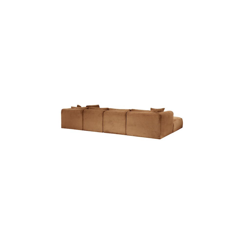 Shaggy Saddle Corduroy Performance Fabric Modular Sectional