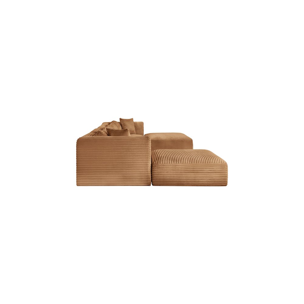 Shaggy Saddle Corduroy Performance Fabric Modular Sectional