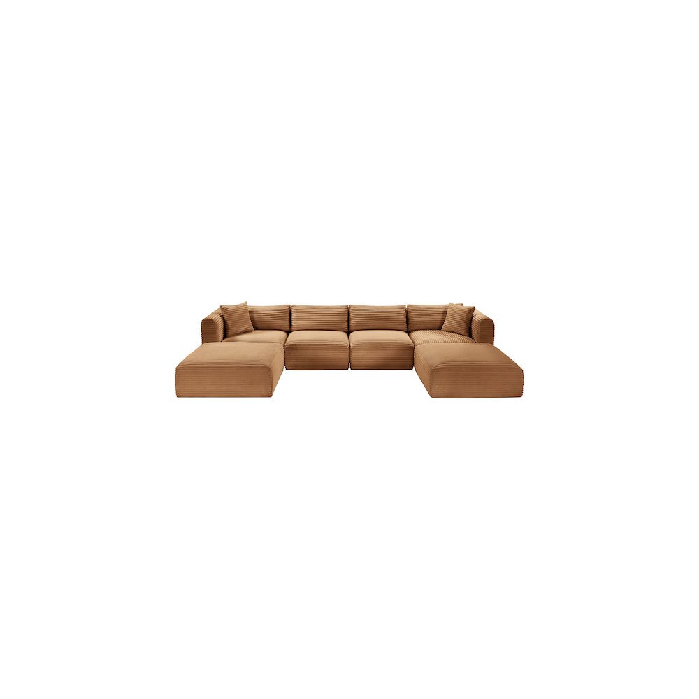 Shaggy Saddle Corduroy Performance Fabric Modular Sectional