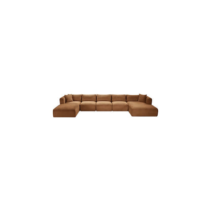 Shaggy Saddle Corduroy Performance Fabric Modular Sectional