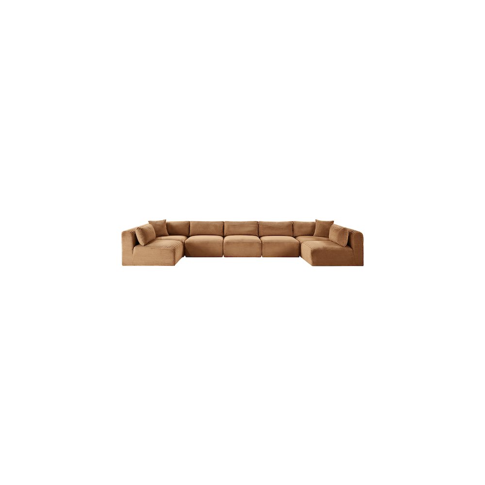 Shaggy Saddle Corduroy Performance Fabric Modular Sectional