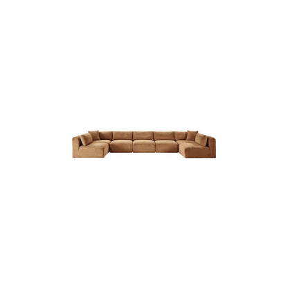 Shaggy Saddle Corduroy Performance Fabric Modular Sectional