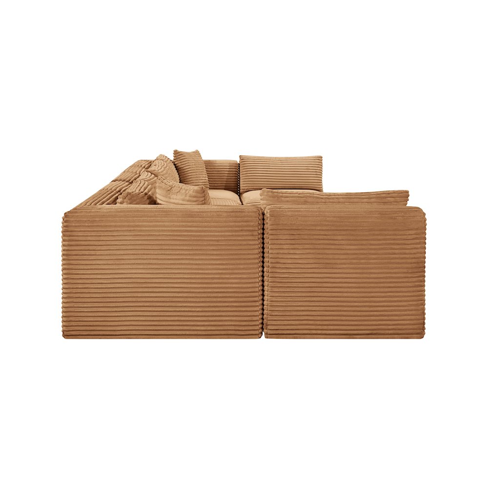 Shaggy Saddle Corduroy Performance Fabric Modular Sectional