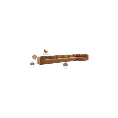 Shaggy Saddle Corduroy Performance Fabric Modular Sectional
