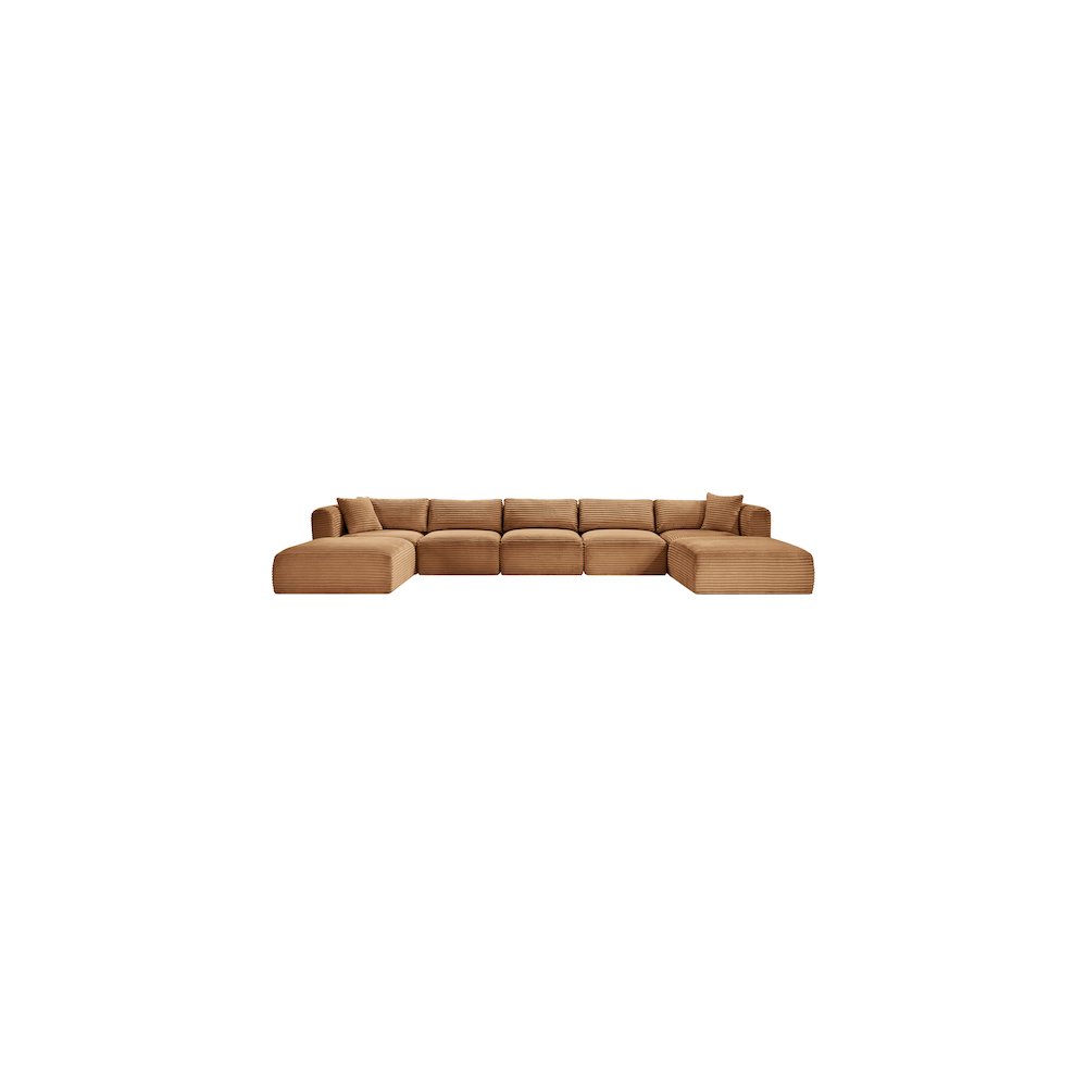 Shaggy Saddle Corduroy Performance Fabric Modular Sectional