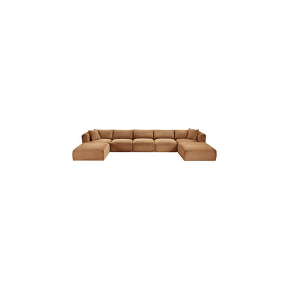 Shaggy Saddle Corduroy Performance Fabric Modular Sectional
