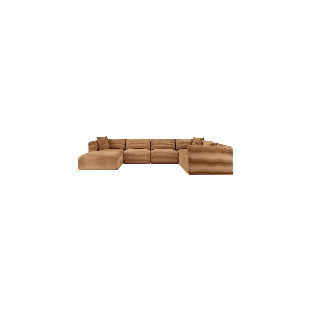 Shaggy Saddle Corduroy Performance Fabric Modular Sectional