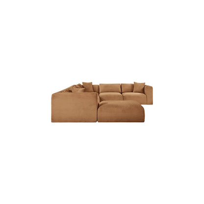 Shaggy Saddle Corduroy Performance Fabric Modular Sectional