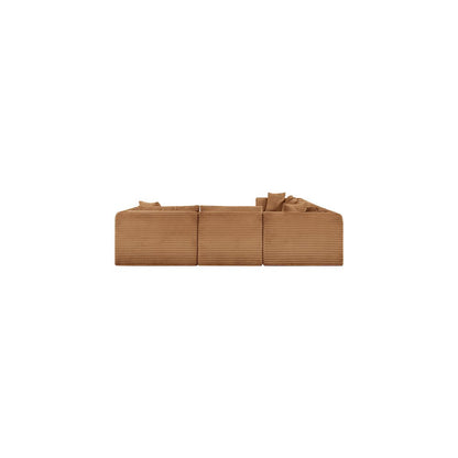 Shaggy Saddle Corduroy Performance Fabric Modular Sectional