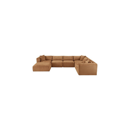 Shaggy Saddle Corduroy Performance Fabric Modular Sectional