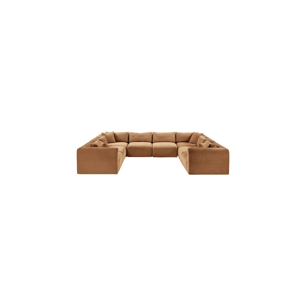 Shaggy Saddle Corduroy Performance Fabric Modular Sectional