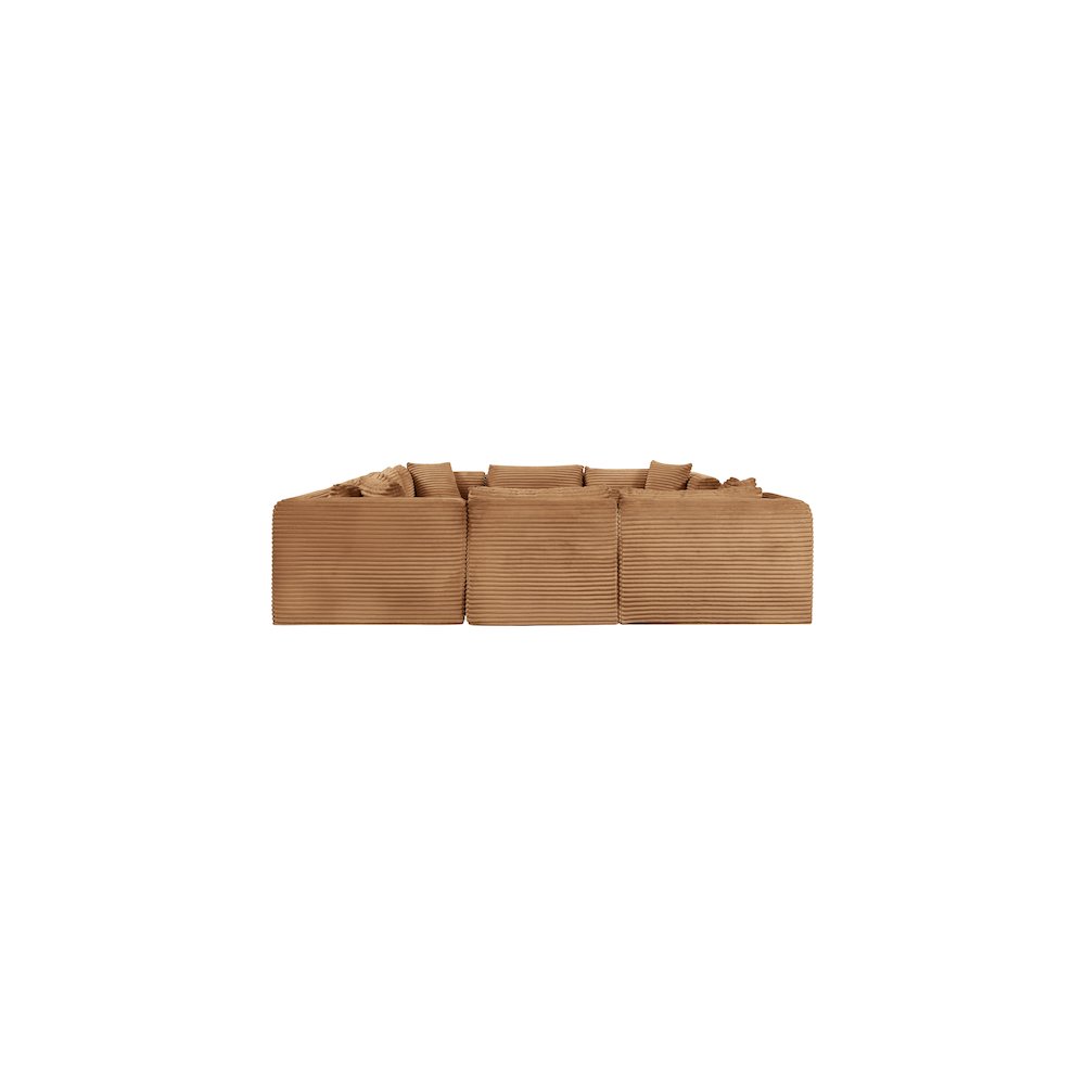 Shaggy Saddle Corduroy Performance Fabric Modular Sectional