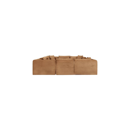 Shaggy Saddle Corduroy Performance Fabric Modular Sectional