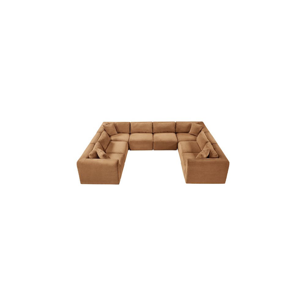 Shaggy Saddle Corduroy Performance Fabric Modular Sectional