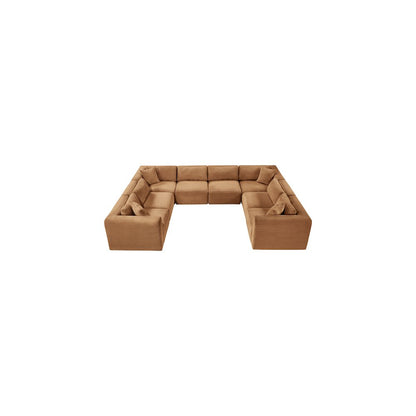 Shaggy Saddle Corduroy Performance Fabric Modular Sectional