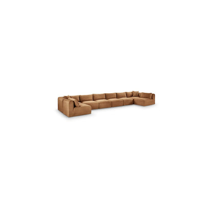 Shaggy Saddle Corduroy Performance Fabric Modular Sectional