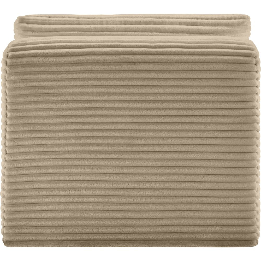 Shaggy Taupe Corduroy Performance Fabric Armless Chair
