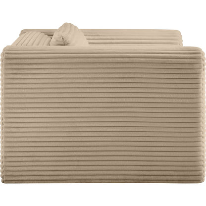 Shaggy Taupe Corduroy Performance Fabric Arm Chair