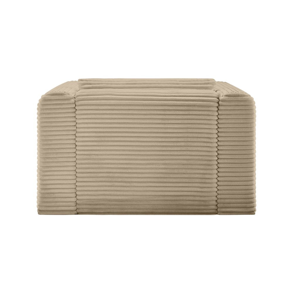 Shaggy Taupe Corduroy Performance Fabric Arm Chair