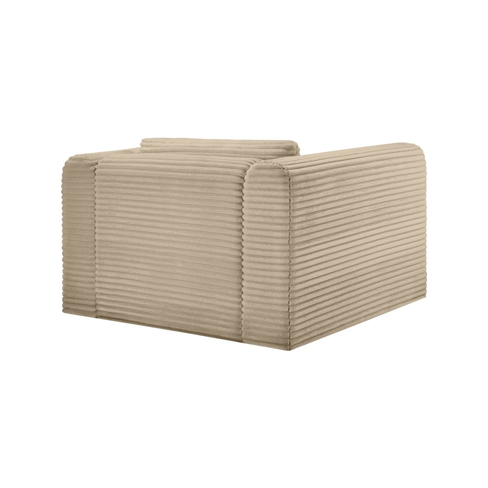 Shaggy Taupe Corduroy Performance Fabric Arm Chair