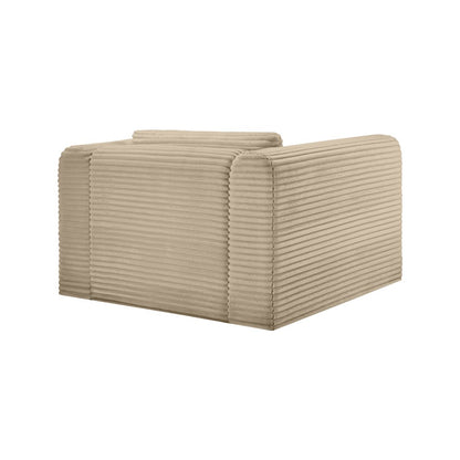 Shaggy Taupe Corduroy Performance Fabric Arm Chair
