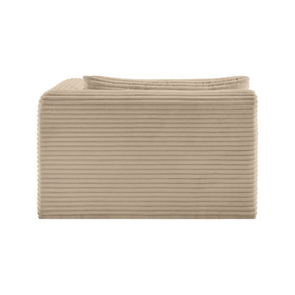 Shaggy Taupe Corduroy Performance Fabric Chaise