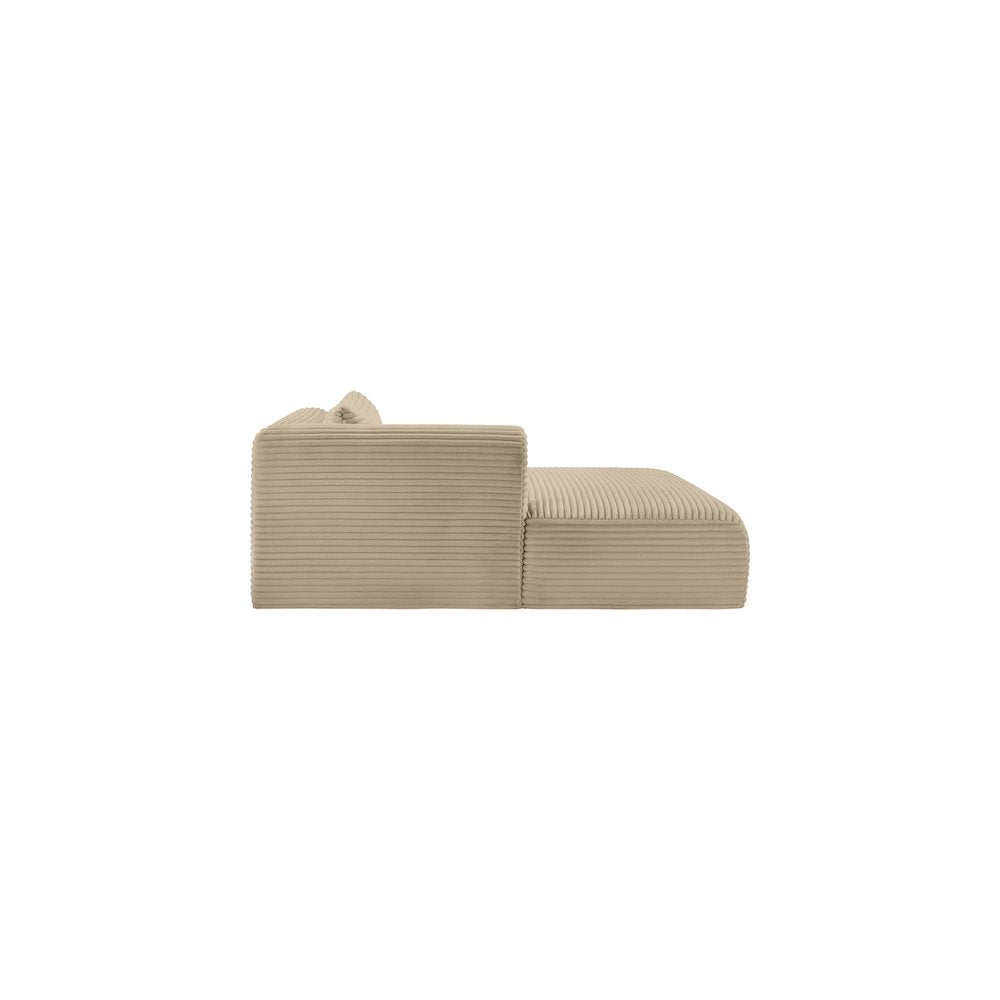 Shaggy Taupe Corduroy Performance Fabric Chaise