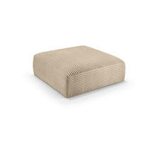 Shaggy Taupe Corduroy Performance Fabric Ottoman