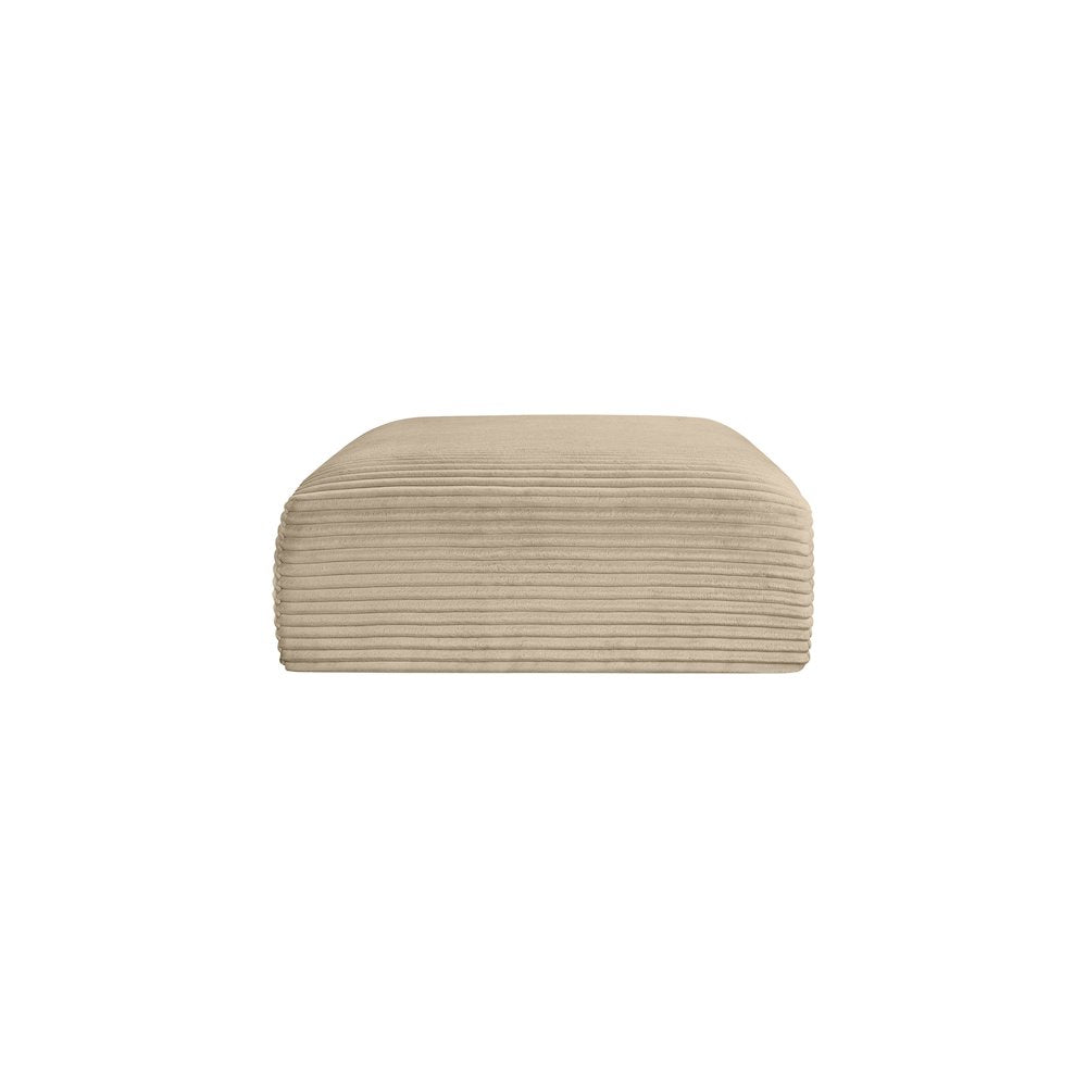 Shaggy Taupe Corduroy Performance Fabric Ottoman