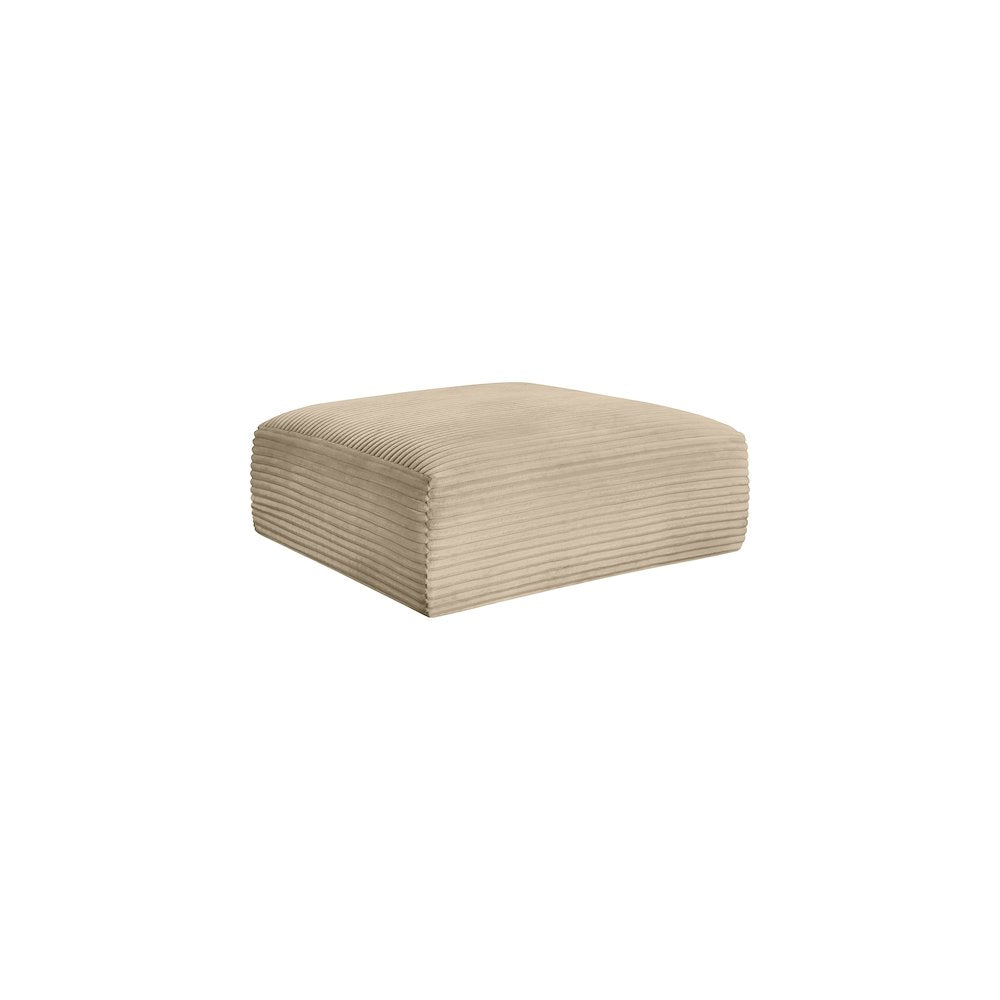 Shaggy Taupe Corduroy Performance Fabric Ottoman