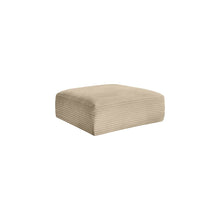Shaggy Taupe Corduroy Performance Fabric Ottoman