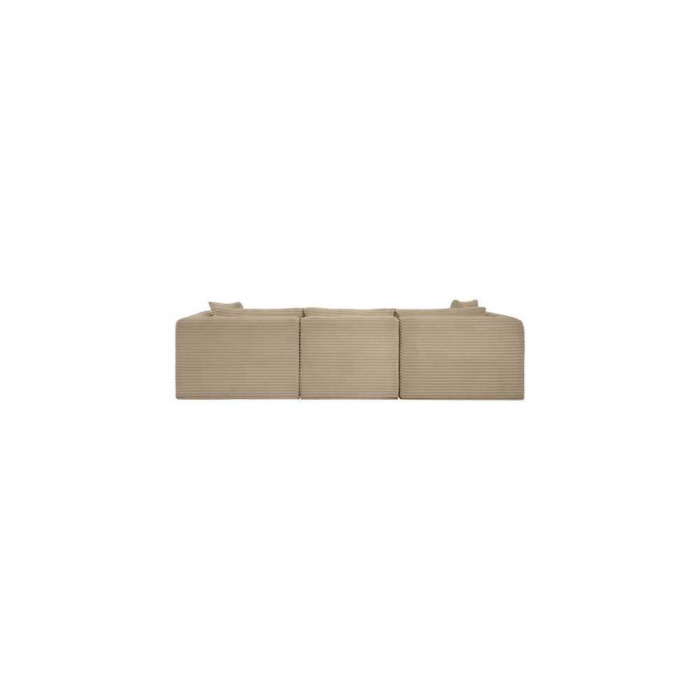 Shaggy Taupe Corduroy Performance Fabric Modular Sofa