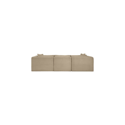 Shaggy Taupe Corduroy Performance Fabric Modular Sofa