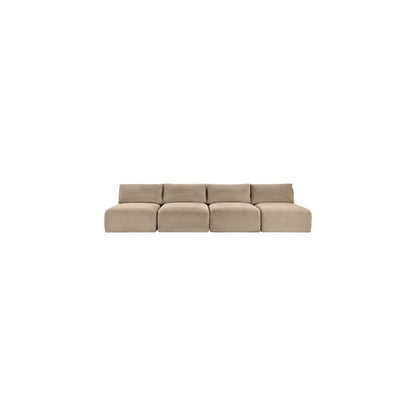 Shaggy Taupe Corduroy Performance Fabric Modular Sofa