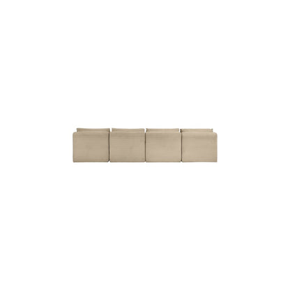 Shaggy Taupe Corduroy Performance Fabric Modular Sofa