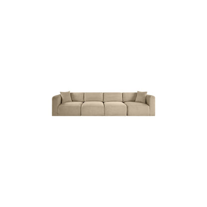 Shaggy Taupe Corduroy Performance Fabric Modular Sofa