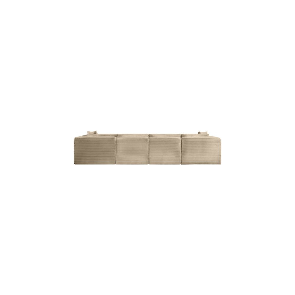 Shaggy Taupe Corduroy Performance Fabric Modular Sofa