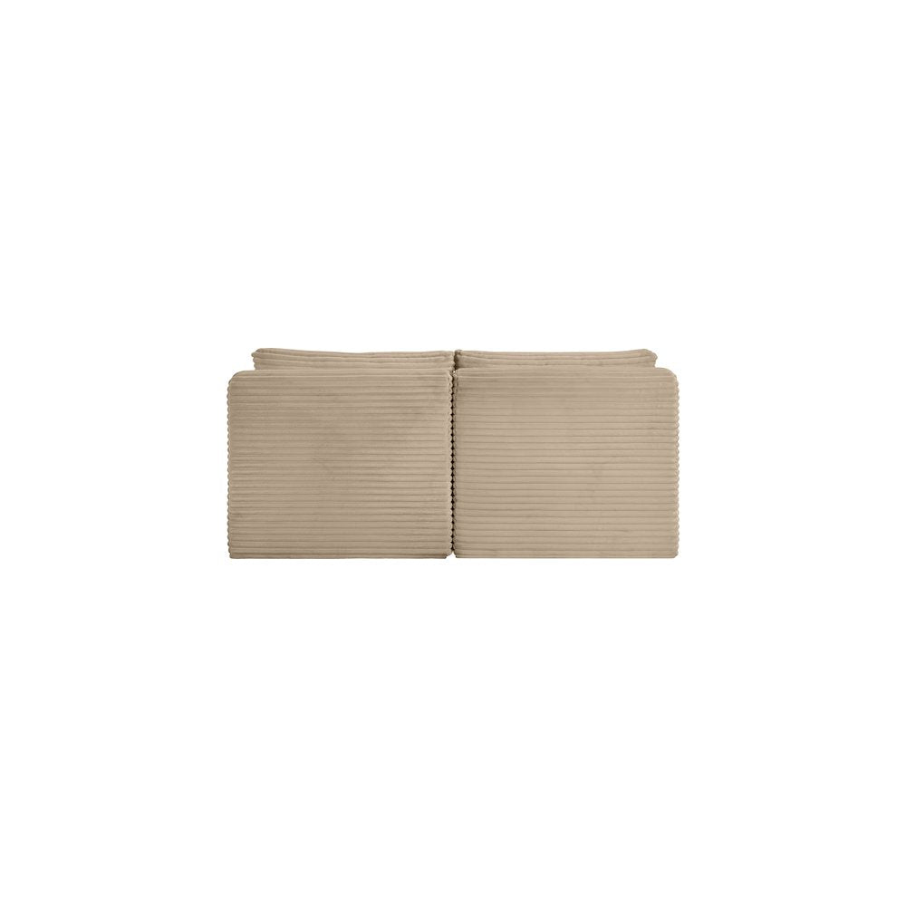 Shaggy Taupe Corduroy Performance Fabric Modular Sofa