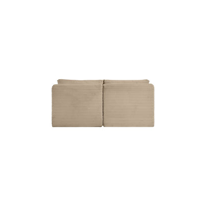 Shaggy Taupe Corduroy Performance Fabric Modular Sofa