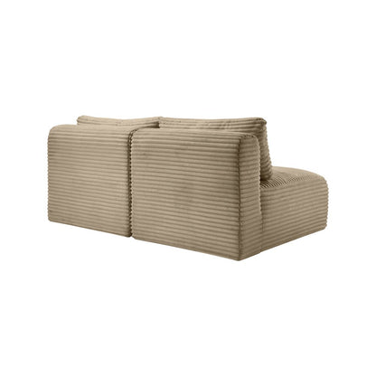 Shaggy Taupe Corduroy Performance Fabric Modular Sofa