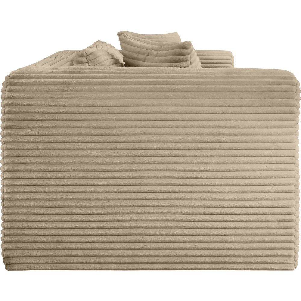 Shaggy Taupe Corduroy Performance Fabric Modular Sofa