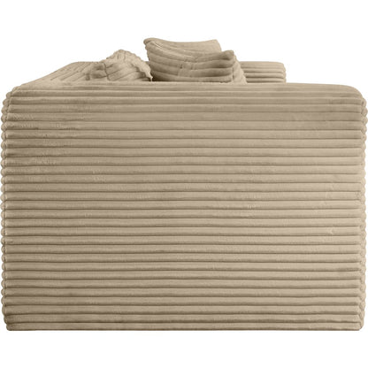 Shaggy Taupe Corduroy Performance Fabric Modular Sofa