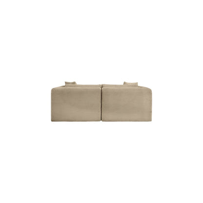 Shaggy Taupe Corduroy Performance Fabric Modular Sofa