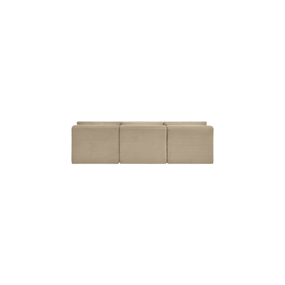 Shaggy Taupe Corduroy Performance Fabric Modular Sofa