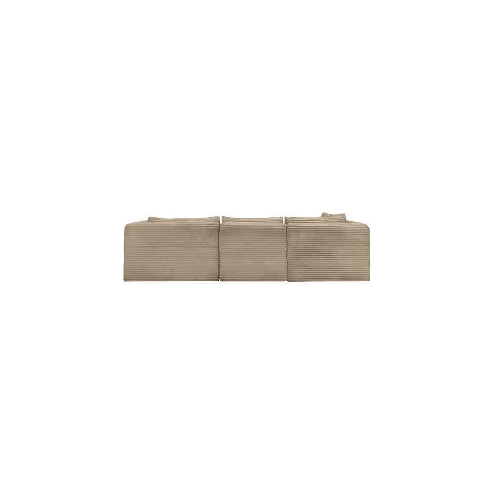 Shaggy Taupe Corduroy Performance Fabric Modular Sectional