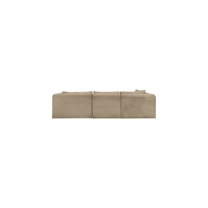 Shaggy Taupe Corduroy Performance Fabric Modular Sectional