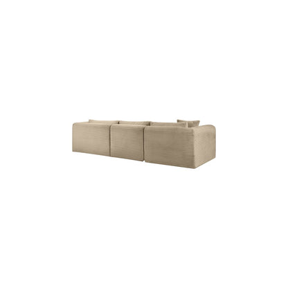 Shaggy Taupe Corduroy Performance Fabric Modular Sectional