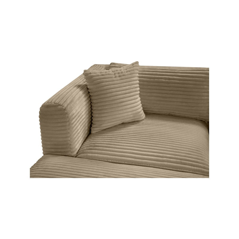 Shaggy Taupe Corduroy Performance Fabric Modular Sectional